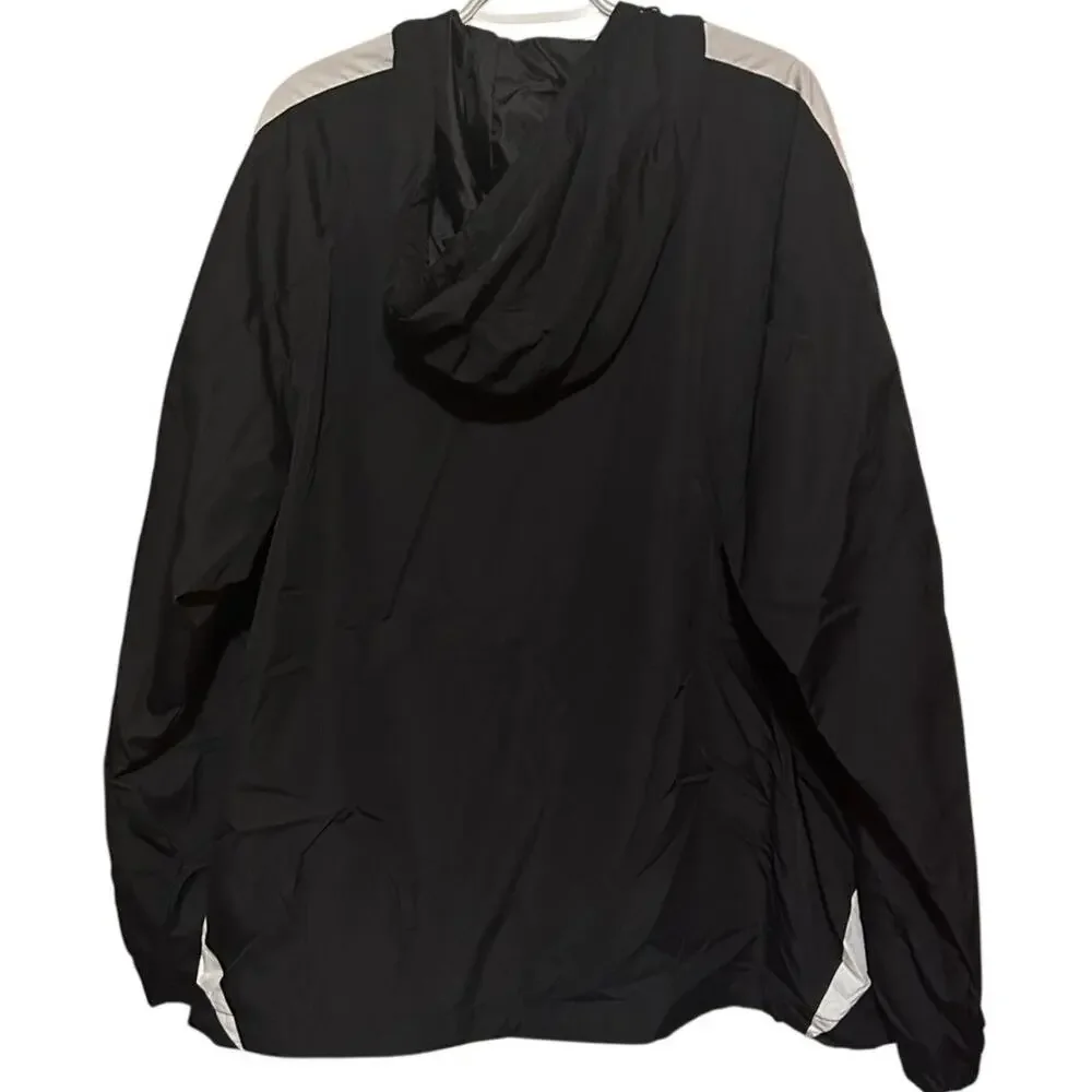 Sport-Tek by Port Authority Men's Black White Quarter Zip Windbreaker Size XL‎